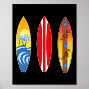 Póster Hawái Polinesio Tiki Surfing Surf Tabla de Surf (2