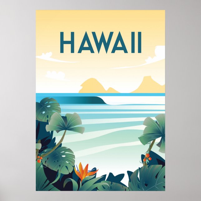 Poster hawaiano, arte en el muro de Hawaii (Frente)