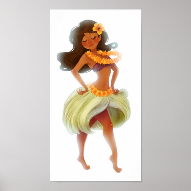 Póster hawaiano gal (Frente)
