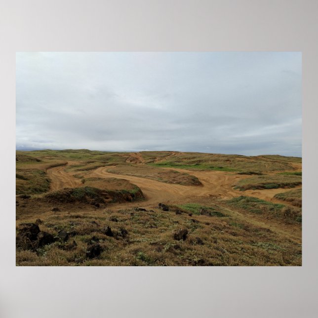 Póster Hawaii - Aventura A La Playa De Arena Verde (Frente)