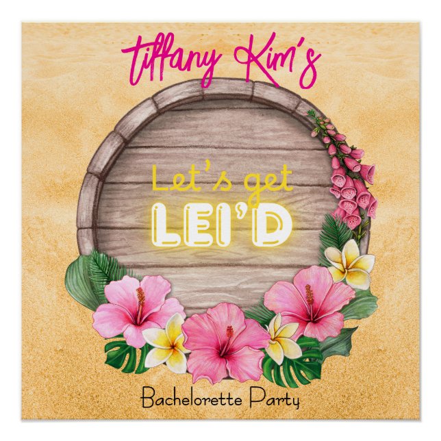 Póster Hawaii Bachelorette Party  (Anverso)