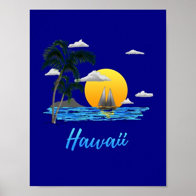 Póster Hawaii Beach Sunset (Frente)