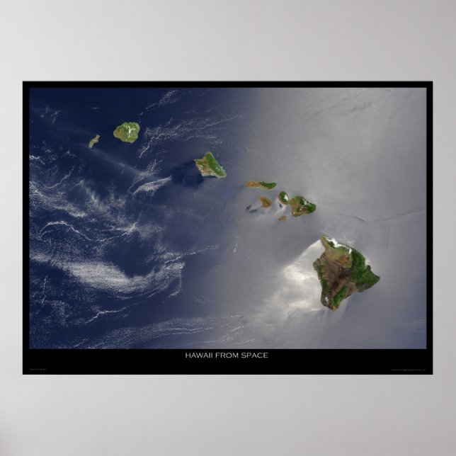 Póster Hawaii desde el espacio (Frente)