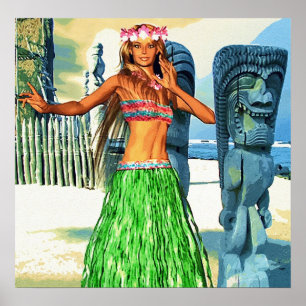 Póster Hawaii hermosa