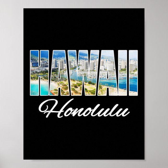 Póster Hawaii Honolulu Tee Beach Hawaii (Frente)