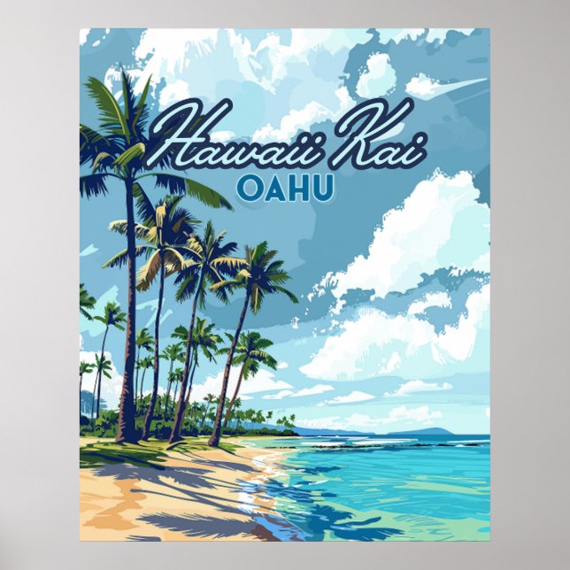 Póster Hawaii Kai Honolulu Oahu Hawaii Retro (Frente)