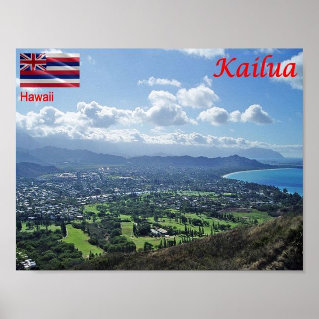 Póster Hawaii - Kailua - (Frente)