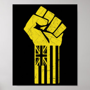 Póster Hawaii resiste puño defendiendo a Kanaka Maoli Kea