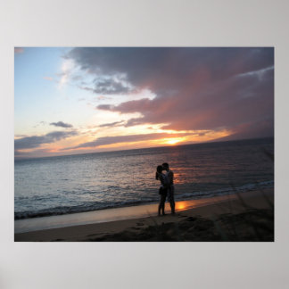 Póster Hawaii Sunset and Two Honeymooners