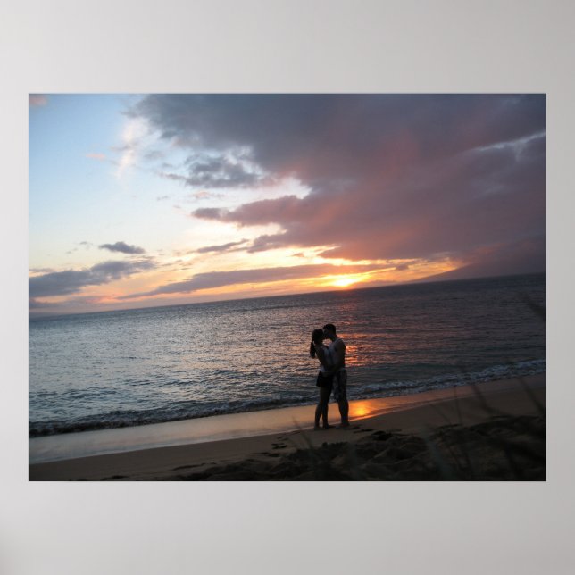 Póster Hawaii Sunset and Two Honeymooners (Frente)