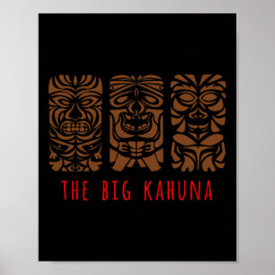 Póster Hawaii Tiki Polinesia Gran Kahuna Surfer Retro Haw