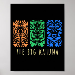 Póster Hawaii Tiki Surfing Polinesio Big Kahuna Retro Hi