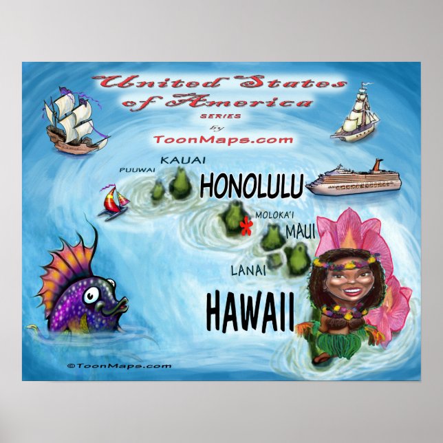 Póster Hawaii USA (Frente)