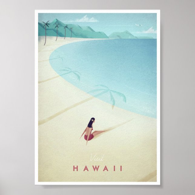 Póster Hawaii Vintage Travel Poster (Frente)