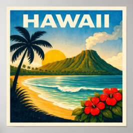 Póster Hawaii Vintage Travel Poster