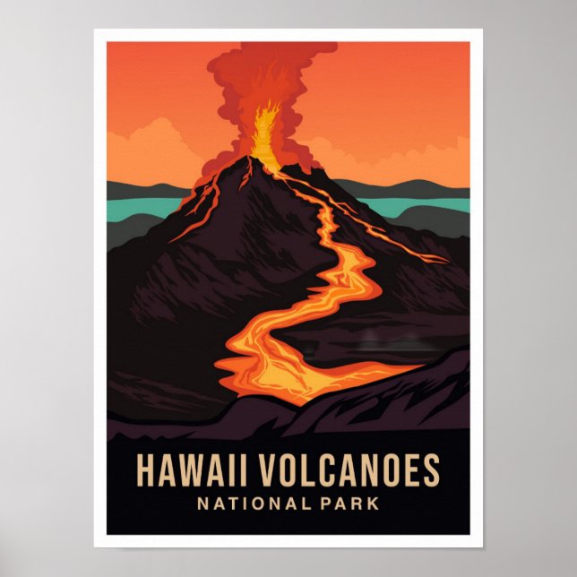 Póster Hawaii Volcanoes National Park USA Travel (Frente)