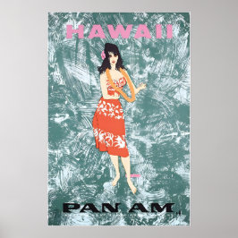 Póster Hawaiian Art Hawaii Print Pan Am Travel Poster