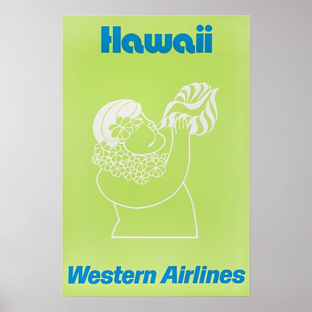 Póster Hawaiian Art Hawaii Print Western Travel Poster  (Frente)
