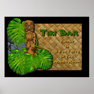 Póster Hawaiian Tiki Bar Poster