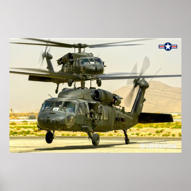 PÓSTER HAWK NEGRO UH-60M (Frente)