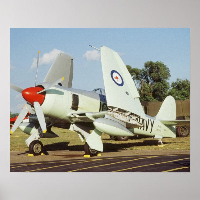 Póster Hawker Sea Fury en CAF, ala de Minnesota, en el (Frente)