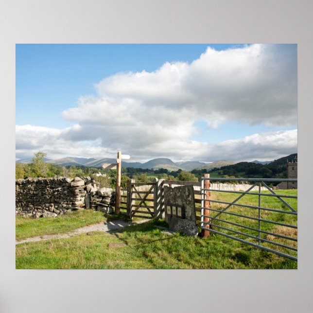Póster Hawkshead Cumbria England Card (Frente)