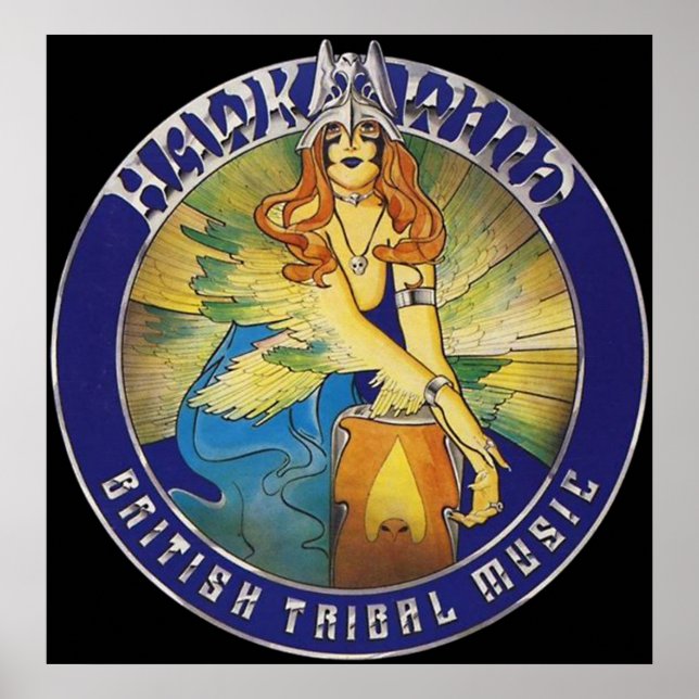 PÓSTER HAWKWIND - MÚSICA TRIBAL BRITÁNICA (Frente)