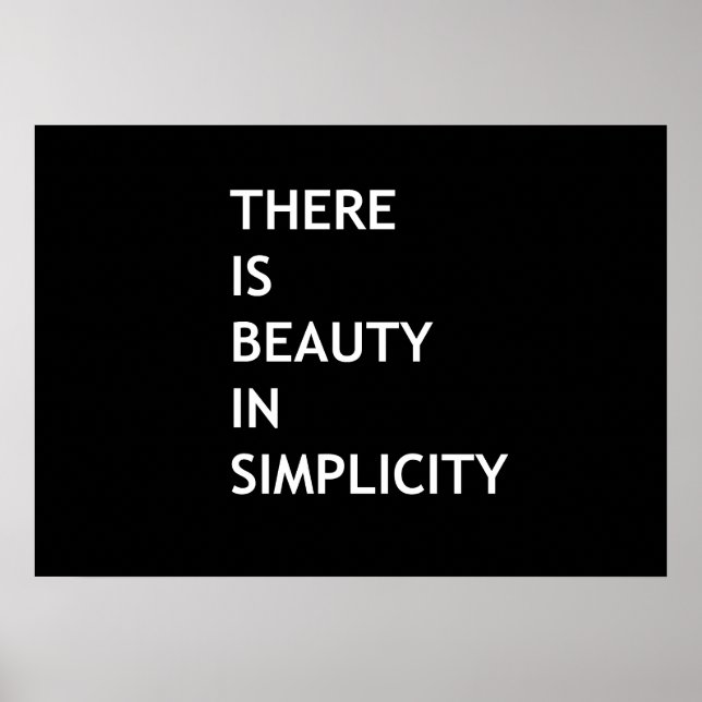 Póster Hay belleza en la simplicidad (Frente)