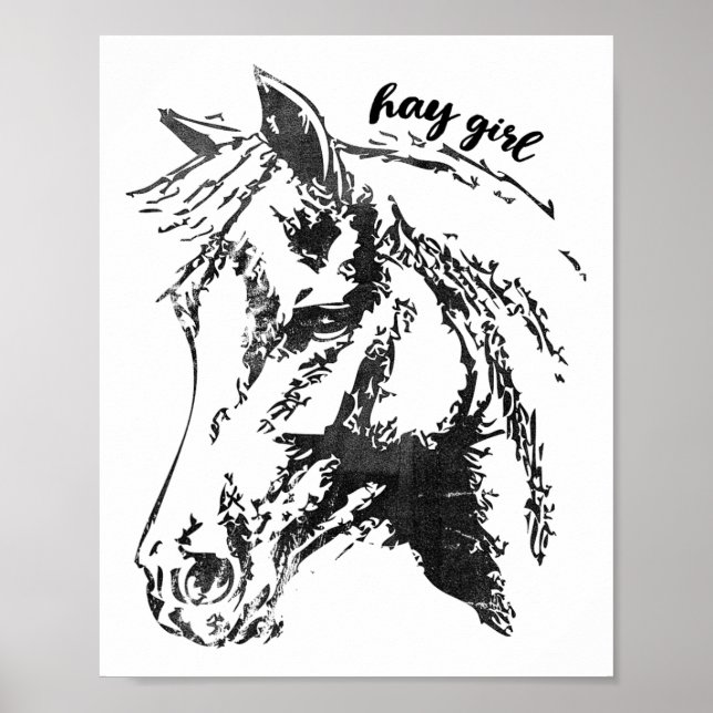 Póster Hay Chica de época. Espectáculo de caballos saltan (Frente)