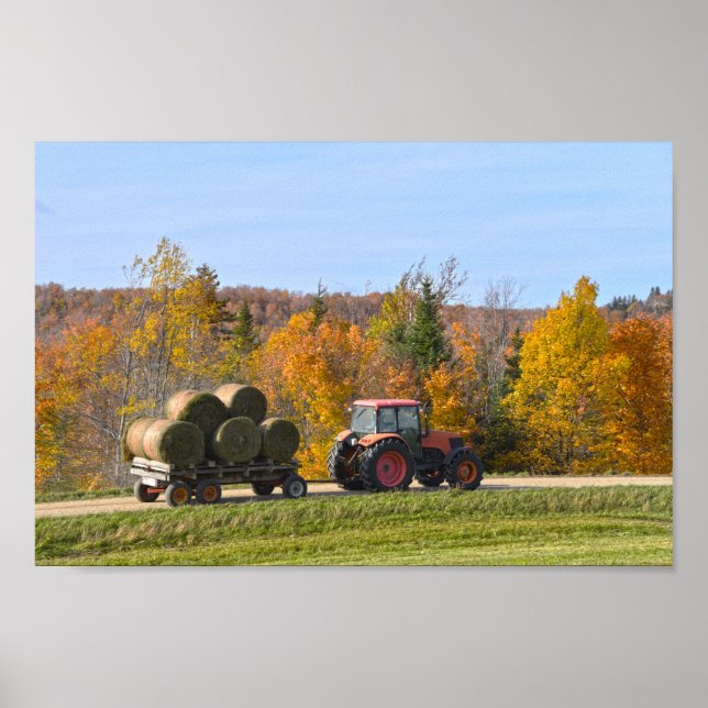 Póster Hay Hauling en Vermont en otoño (Frente)