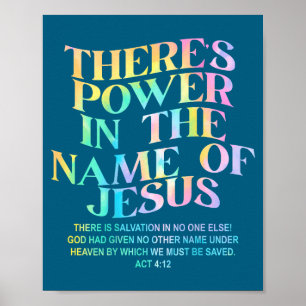 Póster Hay Poder Nombre Jesús Diseño De Fe Cristiana