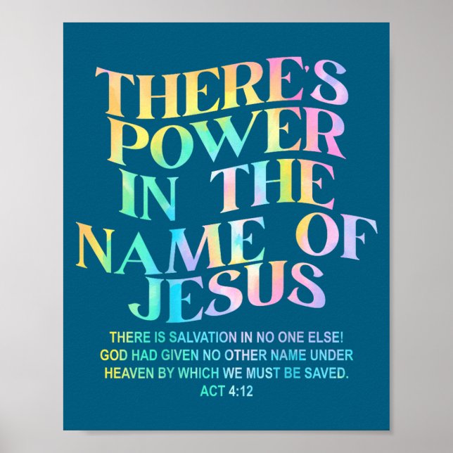 Póster Hay Poder Nombre Jesús Diseño De Fe Cristiana (Frente)