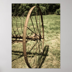 Póster Hay Rake Wheel Aged