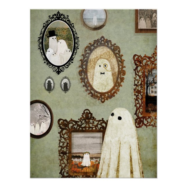 Póster Hay un fantasma en la galería (Anverso)