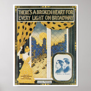 Póster Hay un poster del corazón quebrado