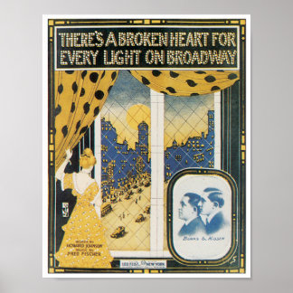 Póster Hay un poster del corazón roto