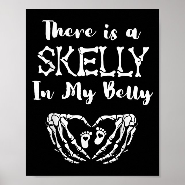 Póster Hay Un Skeleton En Mi Belly Halloween M (Frente)