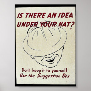 Póster ¿Hay Una Idea Bajo Su Gorra? Cuadro de sugerencias