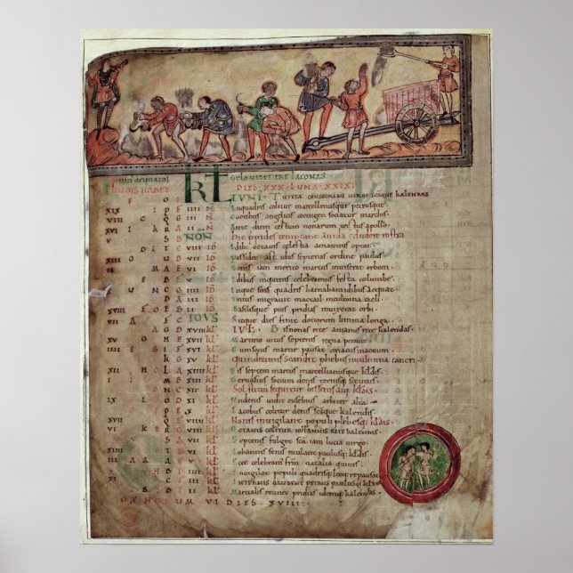 Póster Hay y arado, de un calendario (Frente)