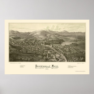 Póster Haydenville, MA Panoramic Map - 1886