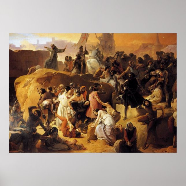 Póster Hayez Fracesco-Crusaders Thirsting near Jerusalem (Frente)