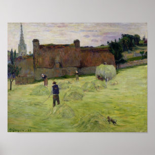 Póster Haymaking en Bretaña, 1888