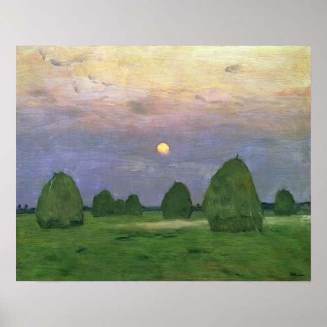 Póster Hayricks en Dusk, 1899 (Frente)