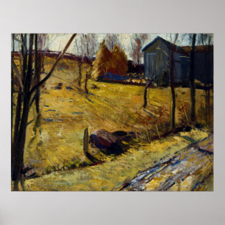Póster Haystacks and Barn de George Bellows (1909)