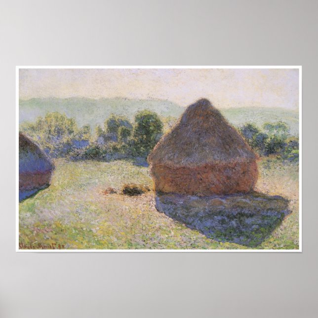Póster Haystacks at Noon, 1890 (Frente)