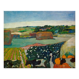 Póster Haystacks de Paul Gauguin el   en Bretaña, 1890