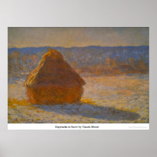 Póster Haystacks en la nieve de Claude Monet