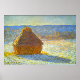 Póster Haystacks en la nieve de Claude Monet