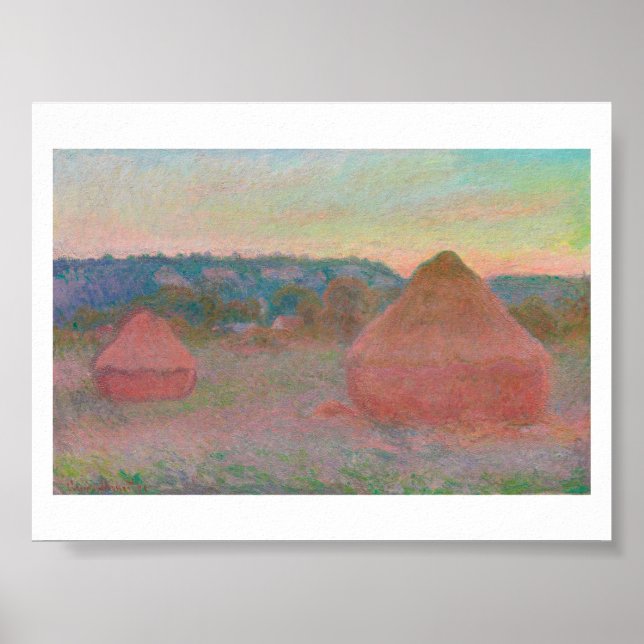 PÓSTER "HAYSTACKS, FIN DE DÍA, OTOÑO, MONET (Frente)
