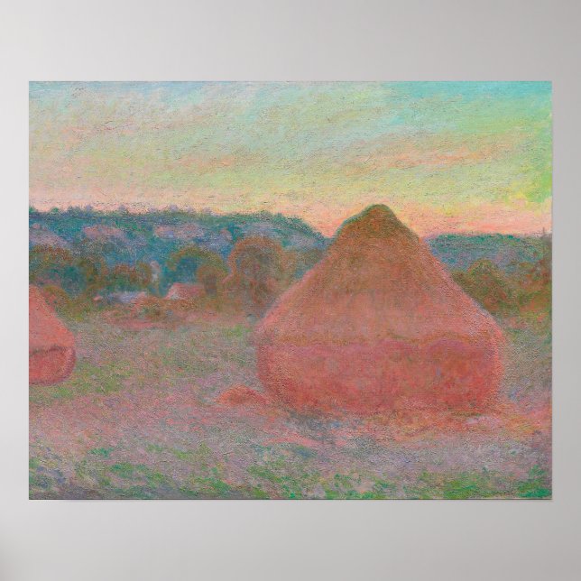 Póster Haystacks, fin del día, otoño (1890-1891) (Frente)